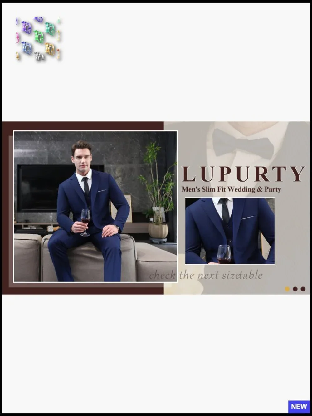 Slim Fit Business Suit Set Modern One Button Blazer Vest Pants Formal Elegant